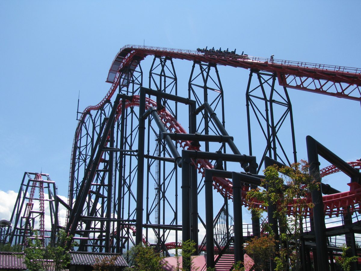 Roller coaster structure at Fuji-Q Highland