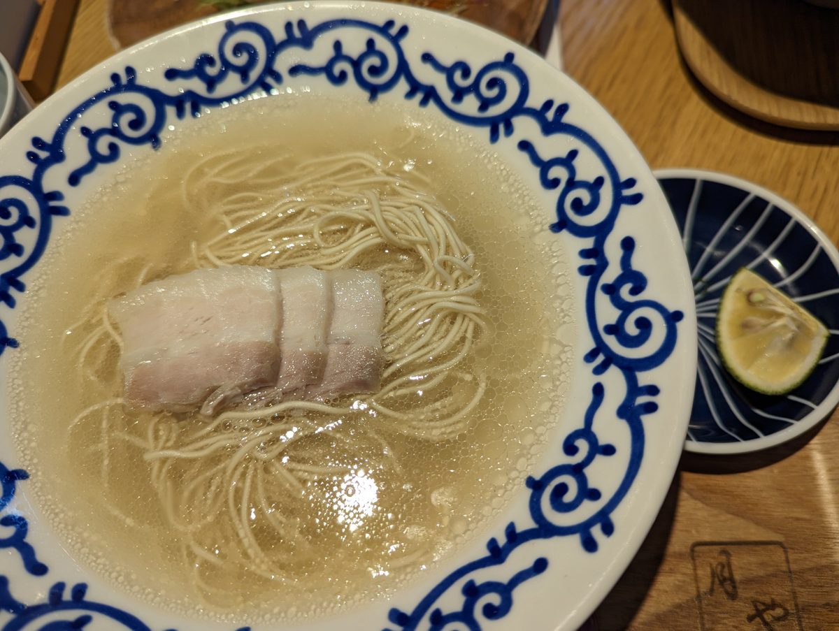 Bowl of Hakata tonkotsu ramen with thin straight noodles