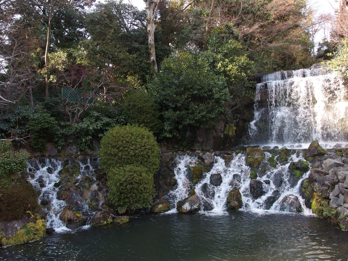 Waterfall in the garden of Hotel Chinzanso Tokyo