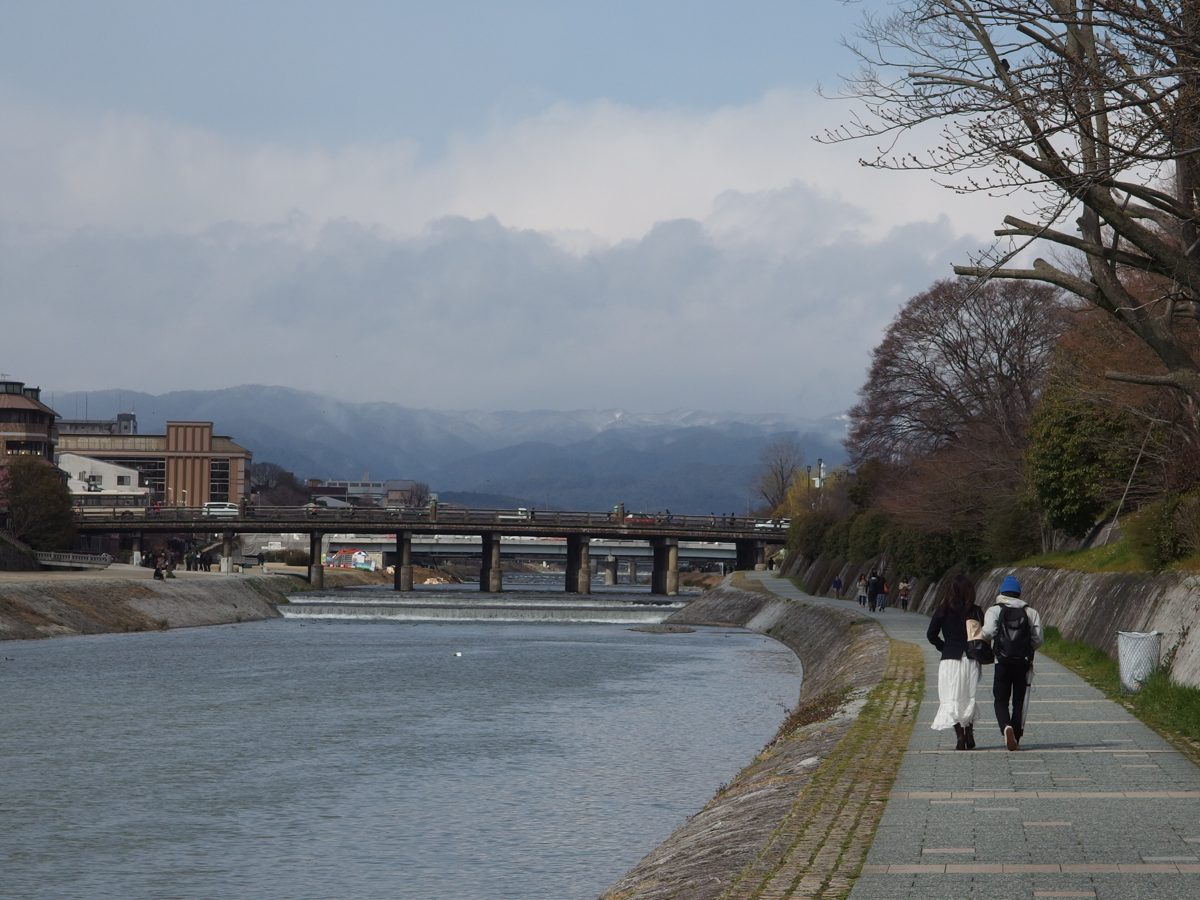 The Kamo River near Sanjo, a short walk from Hotel Okura Kyoto