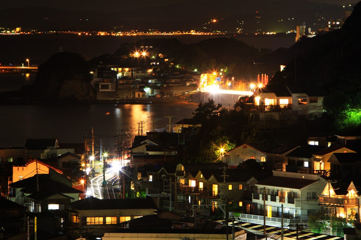 Night view of the Shonan coast from Kamakura Prince Hotel