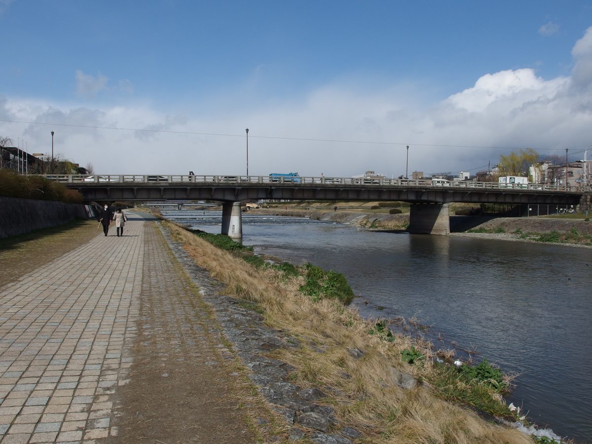 The Kamo River in Kyoto near Nijo