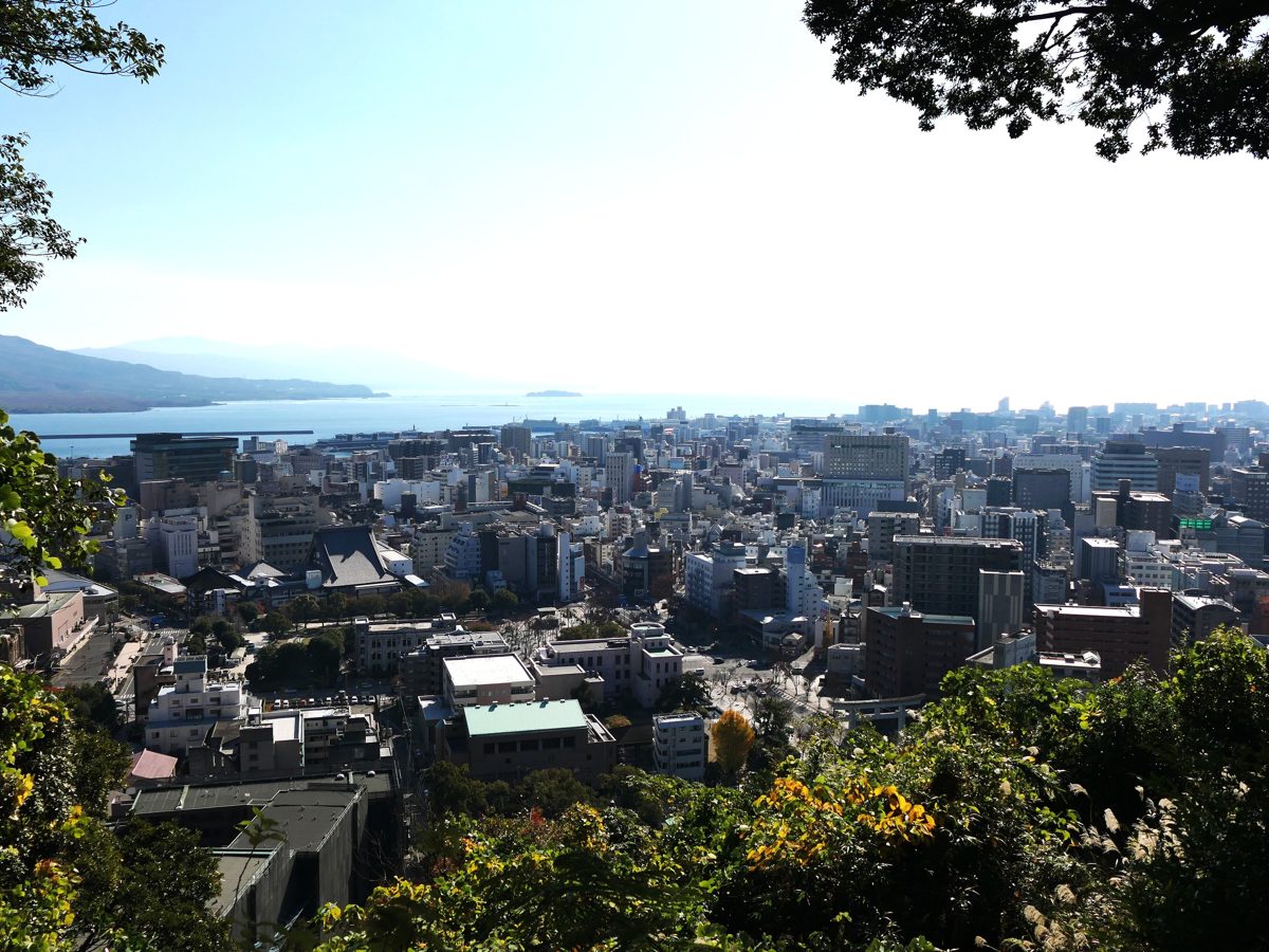 Kagoshima city spread below the Shiroyama hill